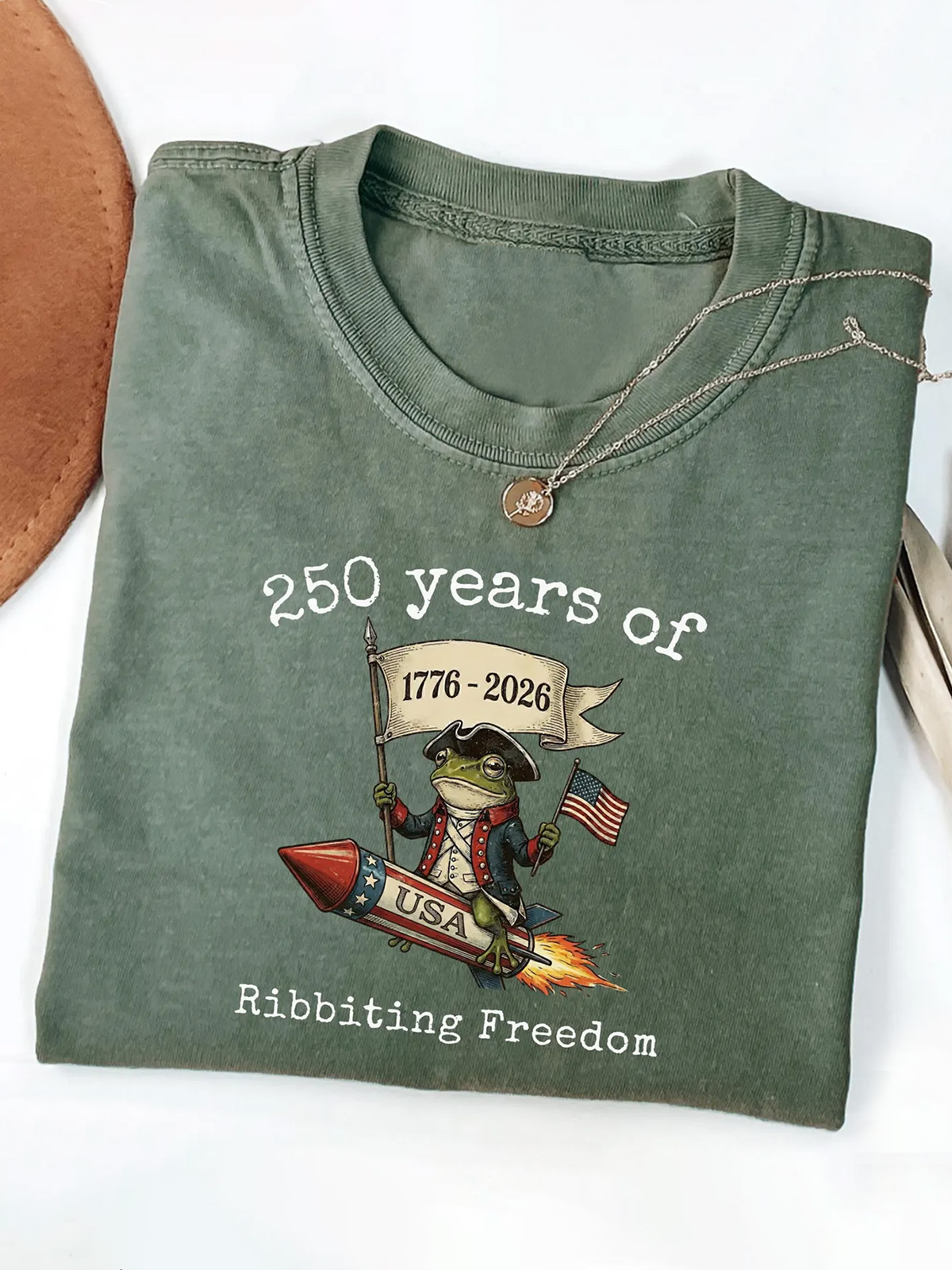 250 Years Of Ribbiting Freedom Cotton T-shirt