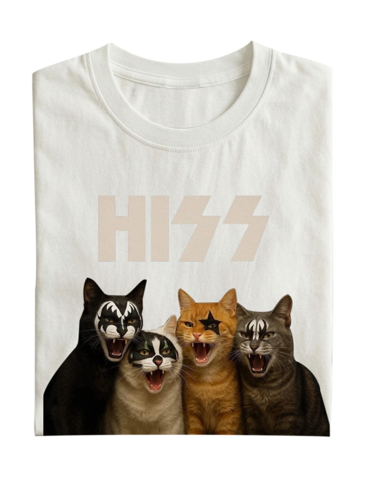 Retro Cat Band Cotton T-shirt