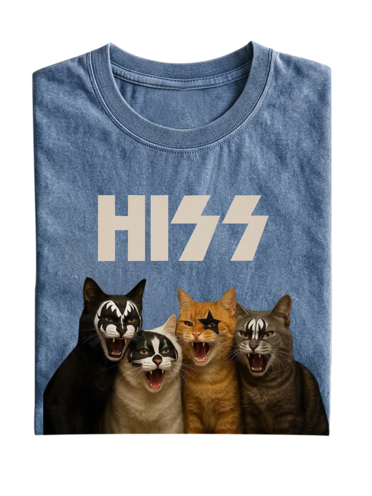 Retro Cat Band Cotton T-shirt