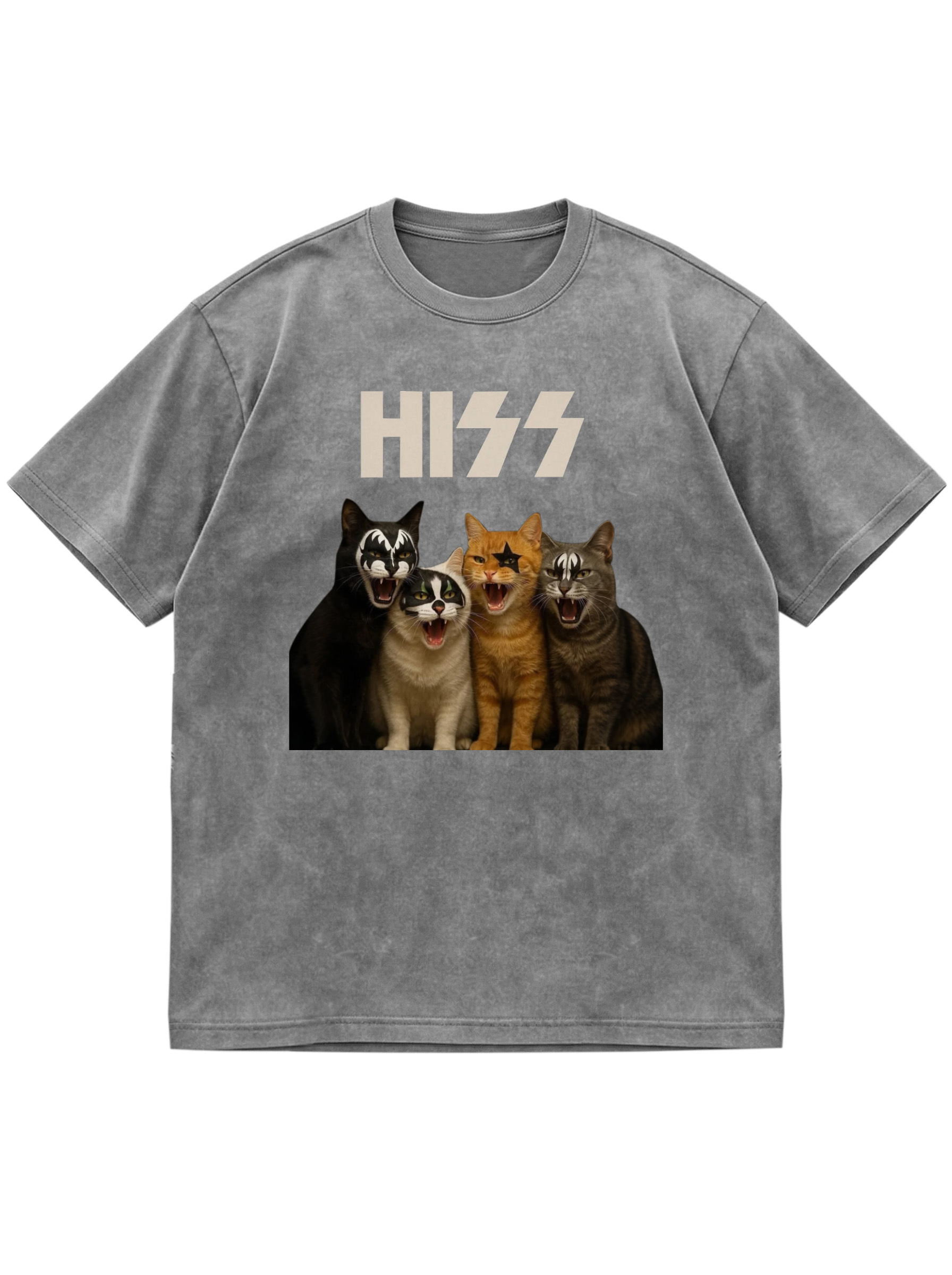 Retro Cat Band Cotton T-shirt