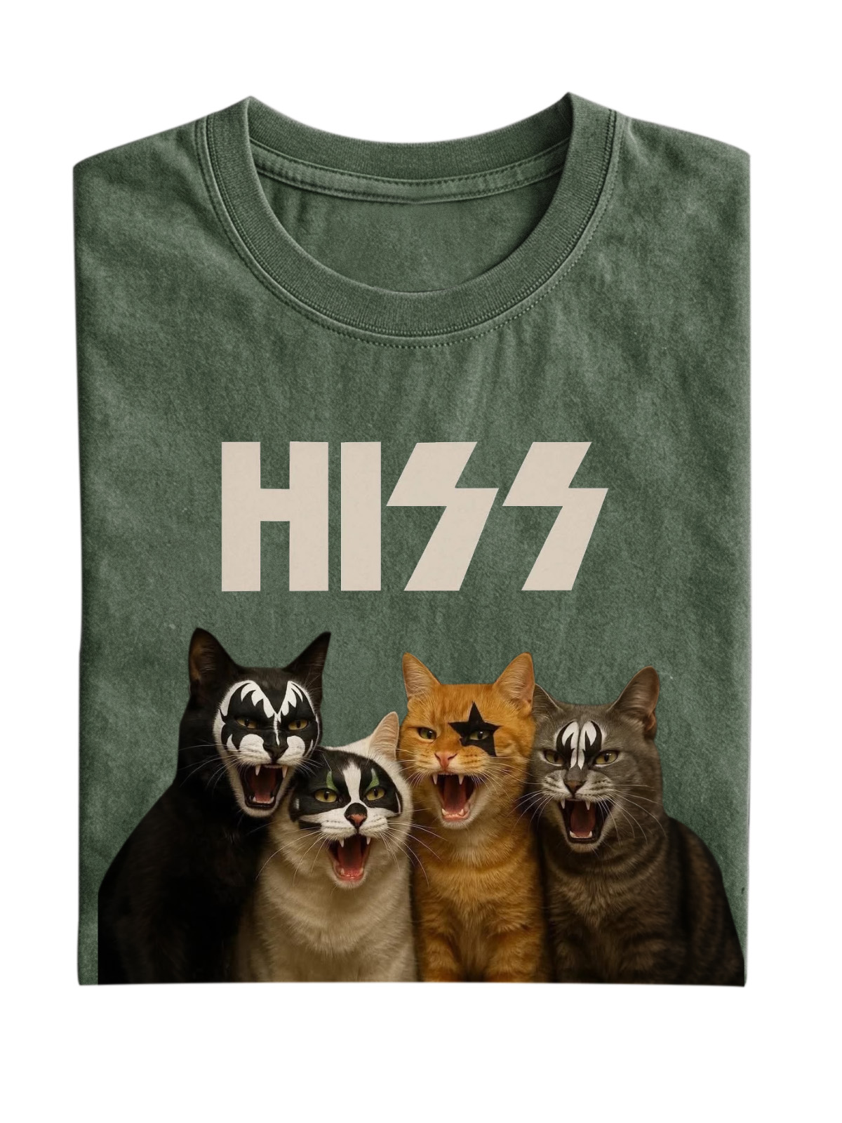 Retro Cat Band Cotton T-shirt
