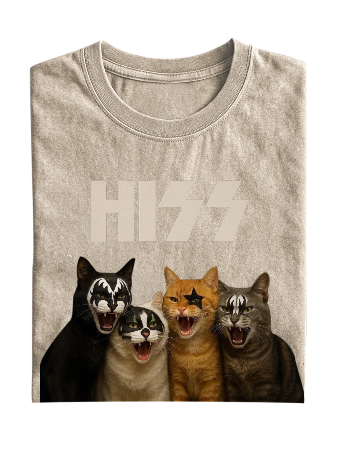 Retro Cat Band Cotton T-shirt