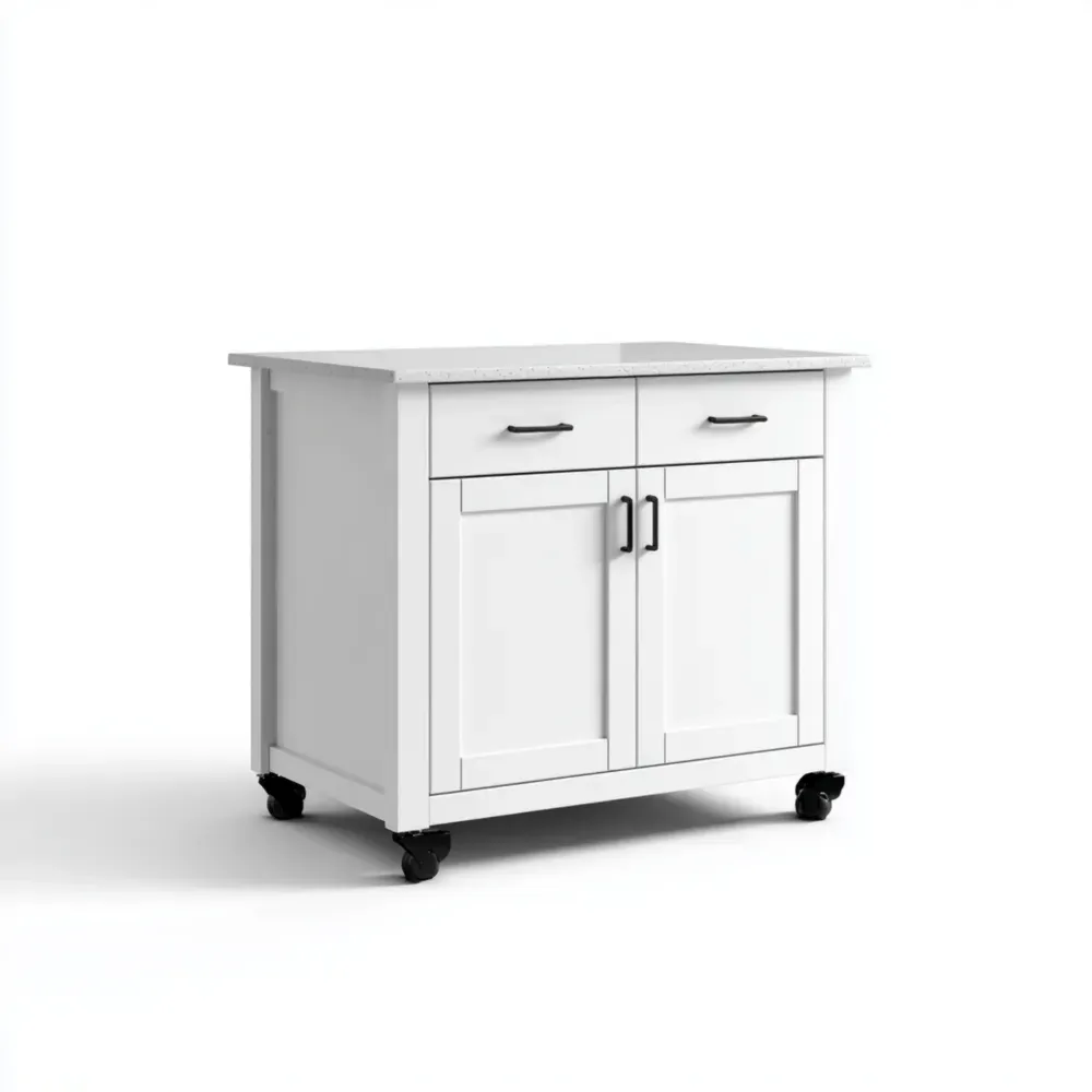 Carro de cocina 90x60x90 cm Blanco con ruedas - Almacenamiento móvil