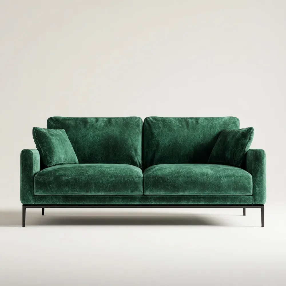 Sofá de Terciopelo 200x95x85 cm - Verde Esmeralda - Estilo Moderno