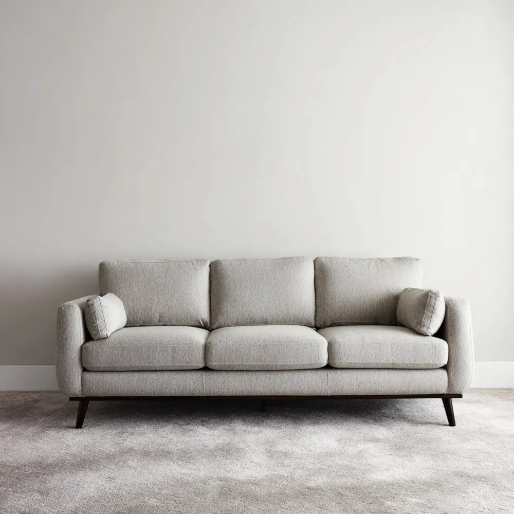 Sofá de tela 220x90x85 cm – Gris Claro – Diseño Moderno
