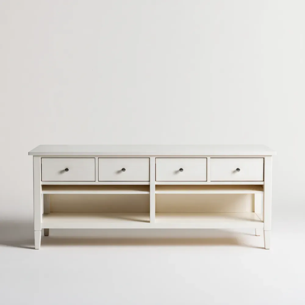 Mueble para TV de Madera 140x45x50 cm - Blanco - Estilo Clásico