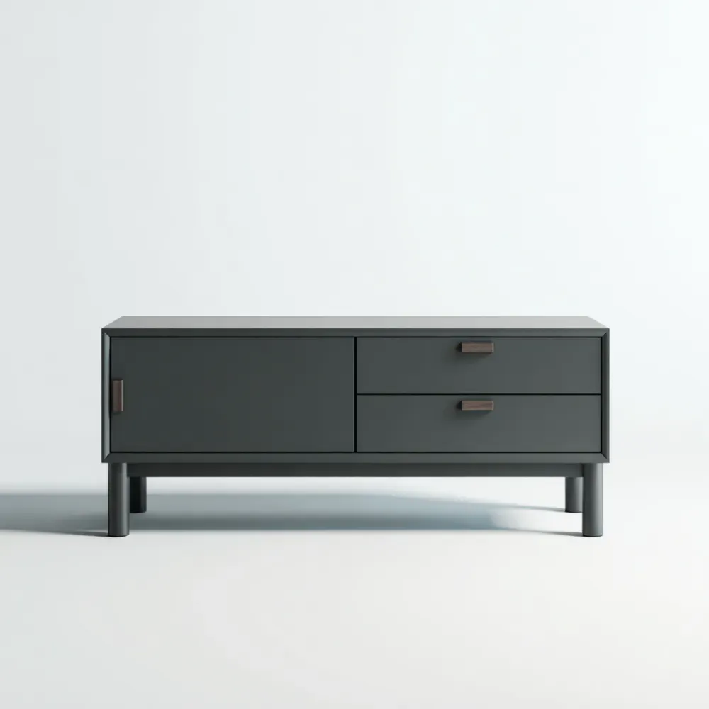 Mueble de TV 120x40x55 cm - Madera Negro - Diseño Moderno
