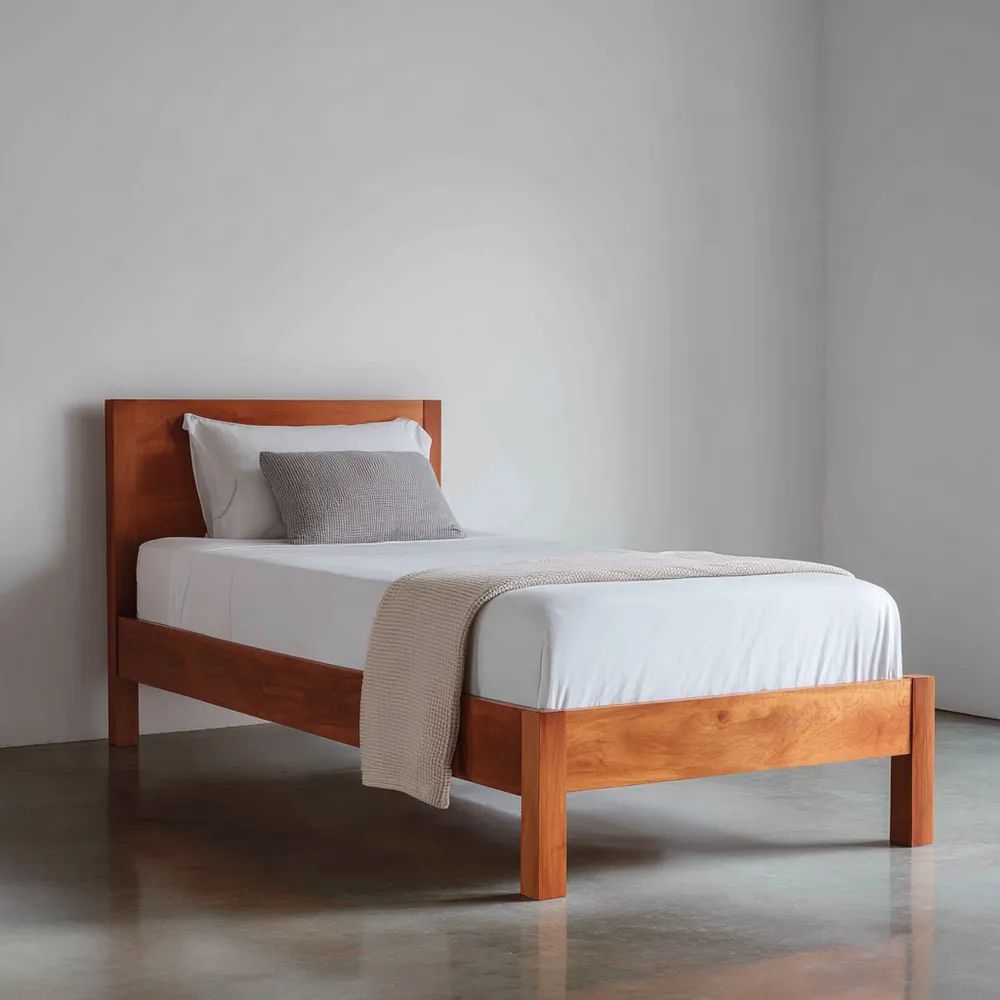 Cama Individual Madera Maciza 200x90x80 cm - Marrón - Diseño Clásico
