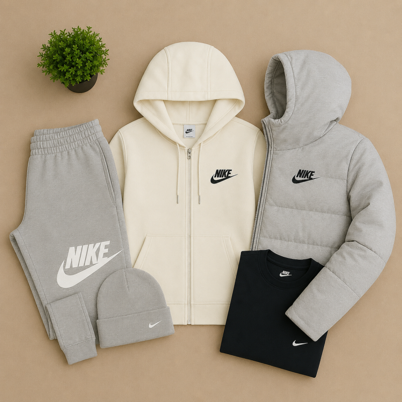 NK Winter Set - Puffer Jacket, Hoodie, Pants &amp; Beanie