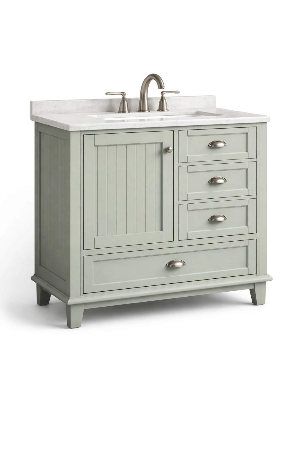 Meuble salle bain compact vert avec tiroirs-tivirox