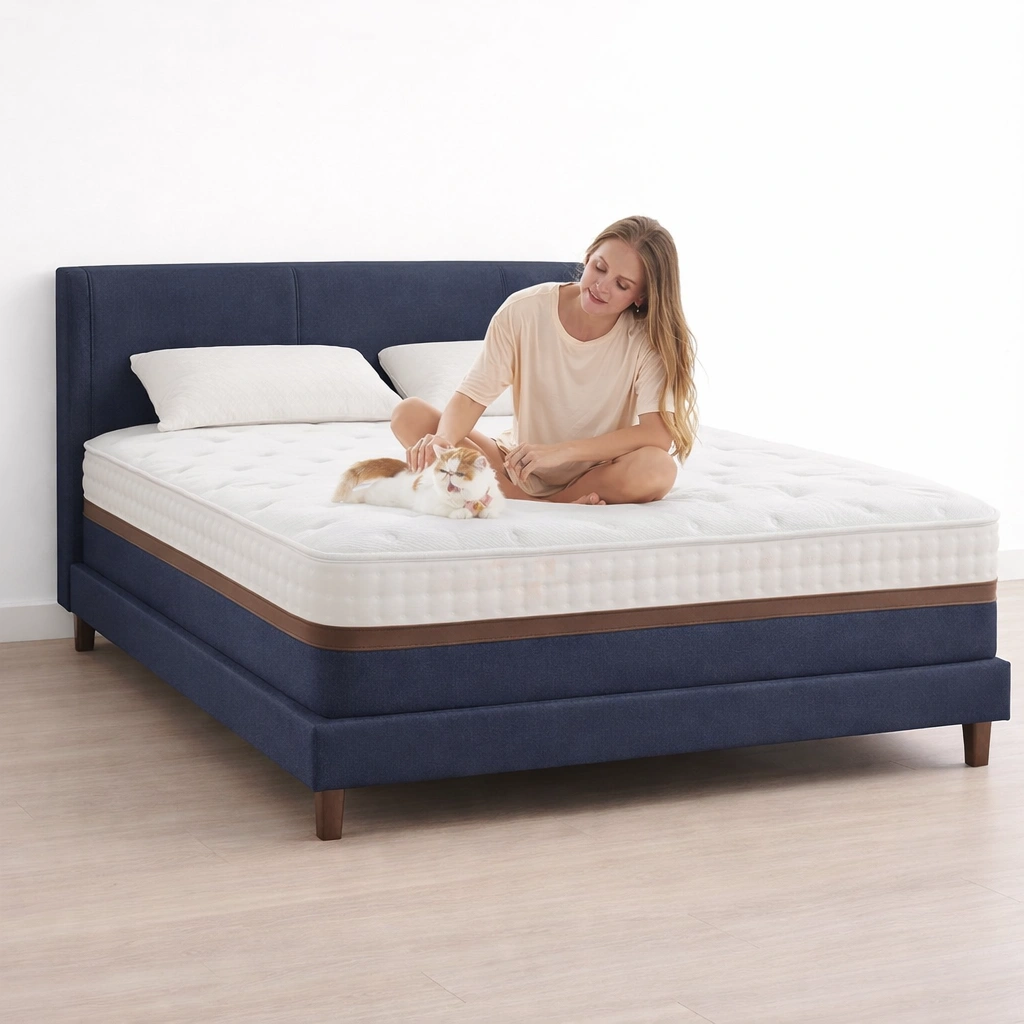 Matelas lit moderne mousse memoire et tissu-tivirox