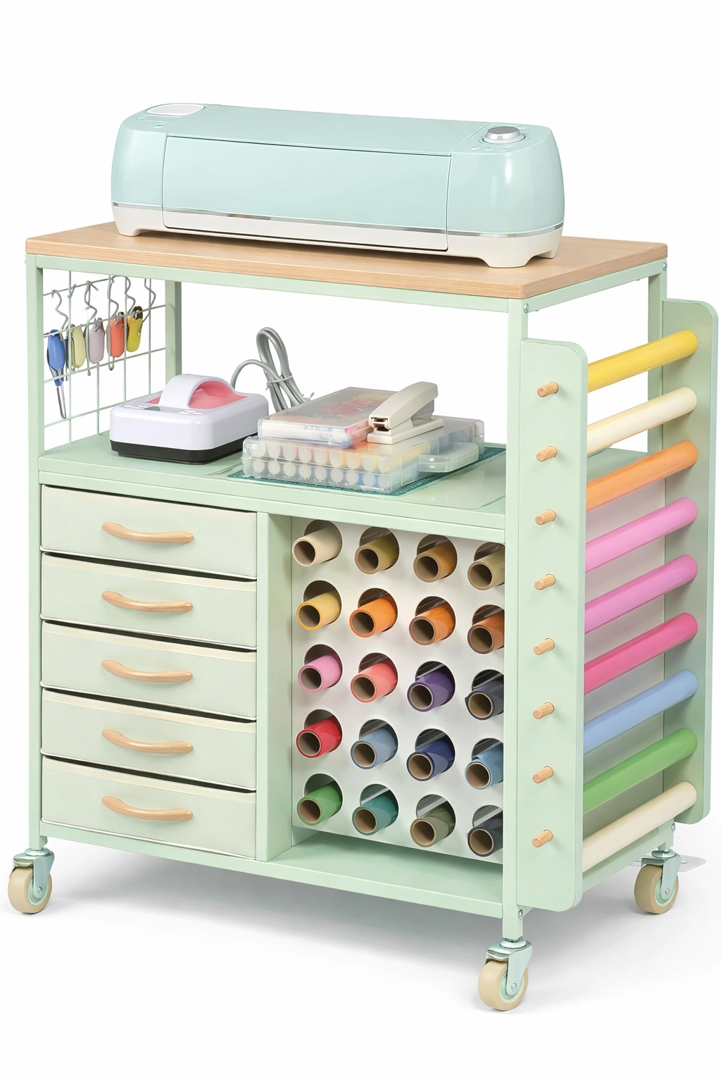 Chariot rangement creatif roulettes multi compartiments-tivirox