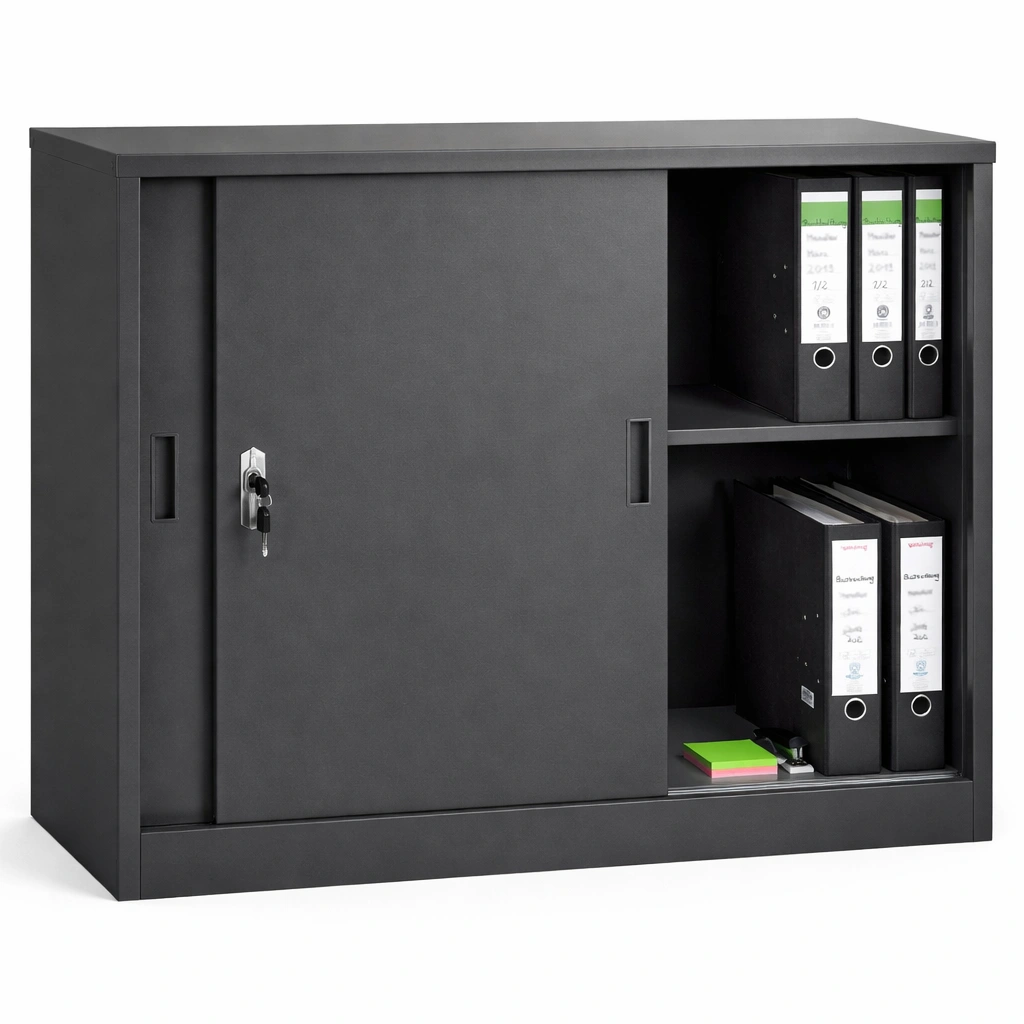 Armoire bureau metal avec portes coulissantes-tivirox