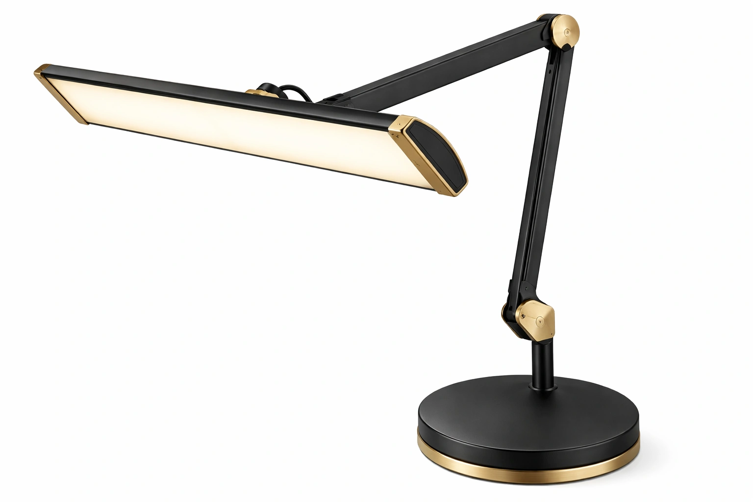 Lampe de bureau reglable noir et or design moderne-kevlora