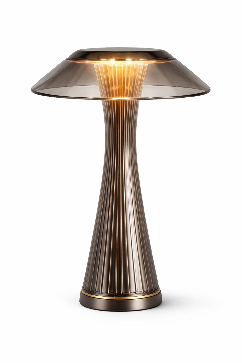 Lampe de table design luxe finition metal bronze eclairage chaud-kevlora