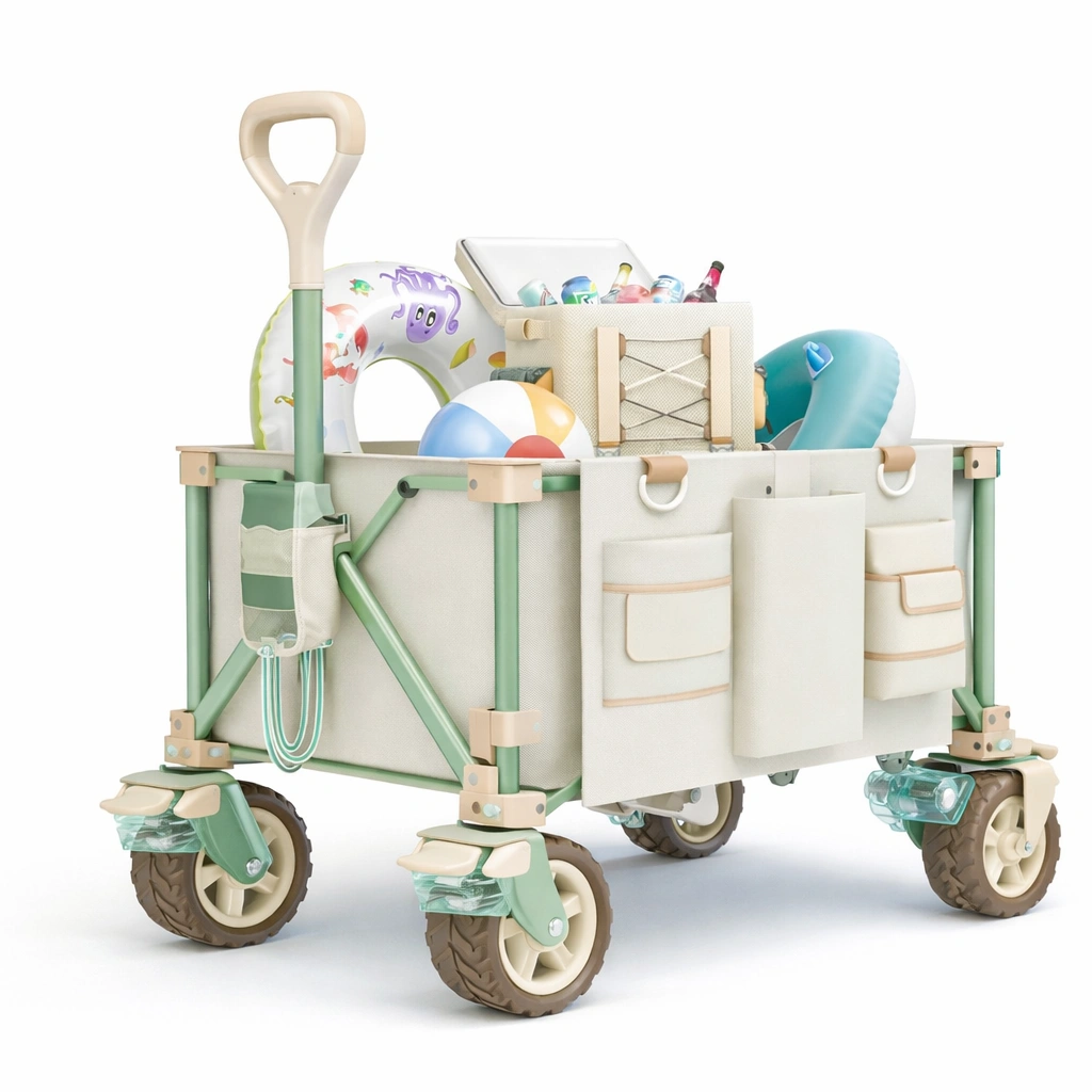 Chariot pliable multifonction avec rangement exterieur-kevlora