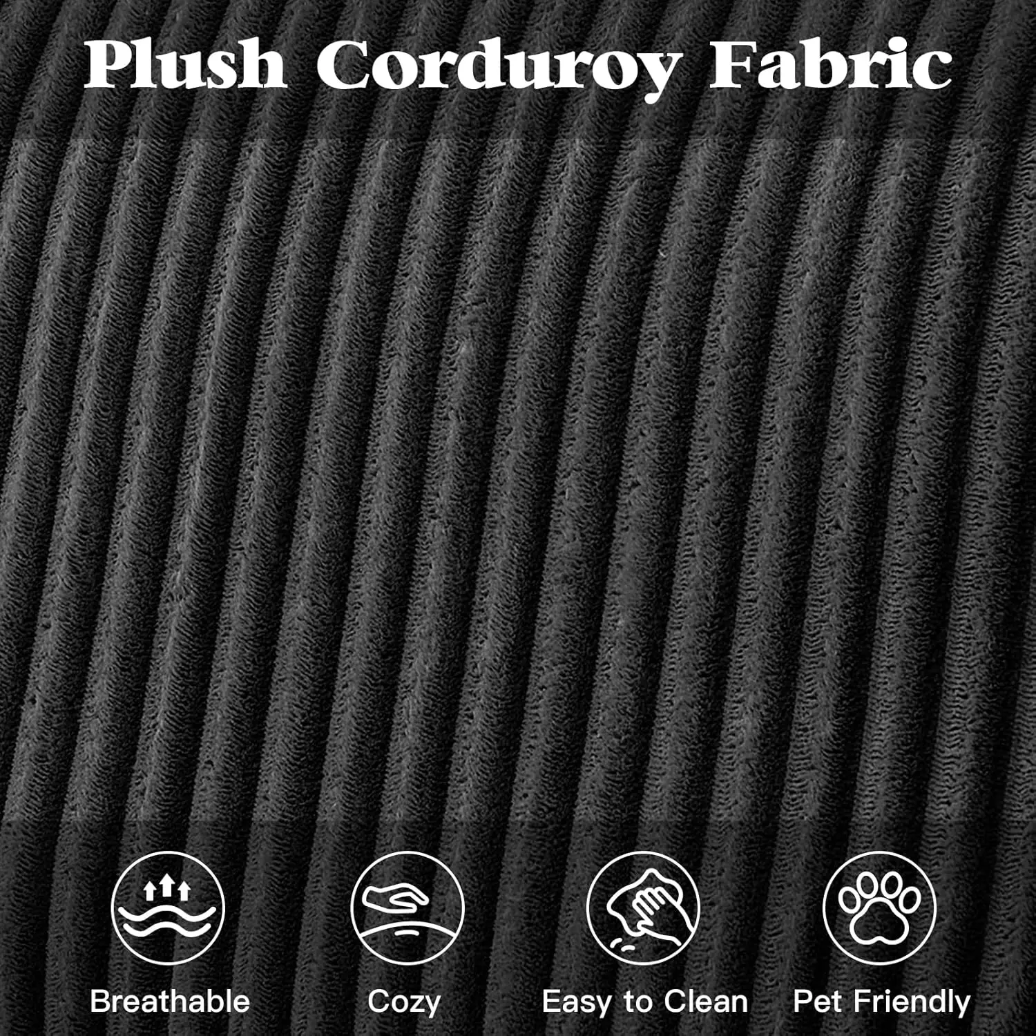 132'' U-shape Boneless Memory Foam Sectional Sofa, Compressed Corduroy Sectional Couches, Oversized U Shape Comfy Modular Compression Cloud Sleeper Sofa with Deep Seat, Space-Saving Recliner Design