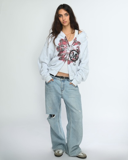 Plaid Floral Zipper