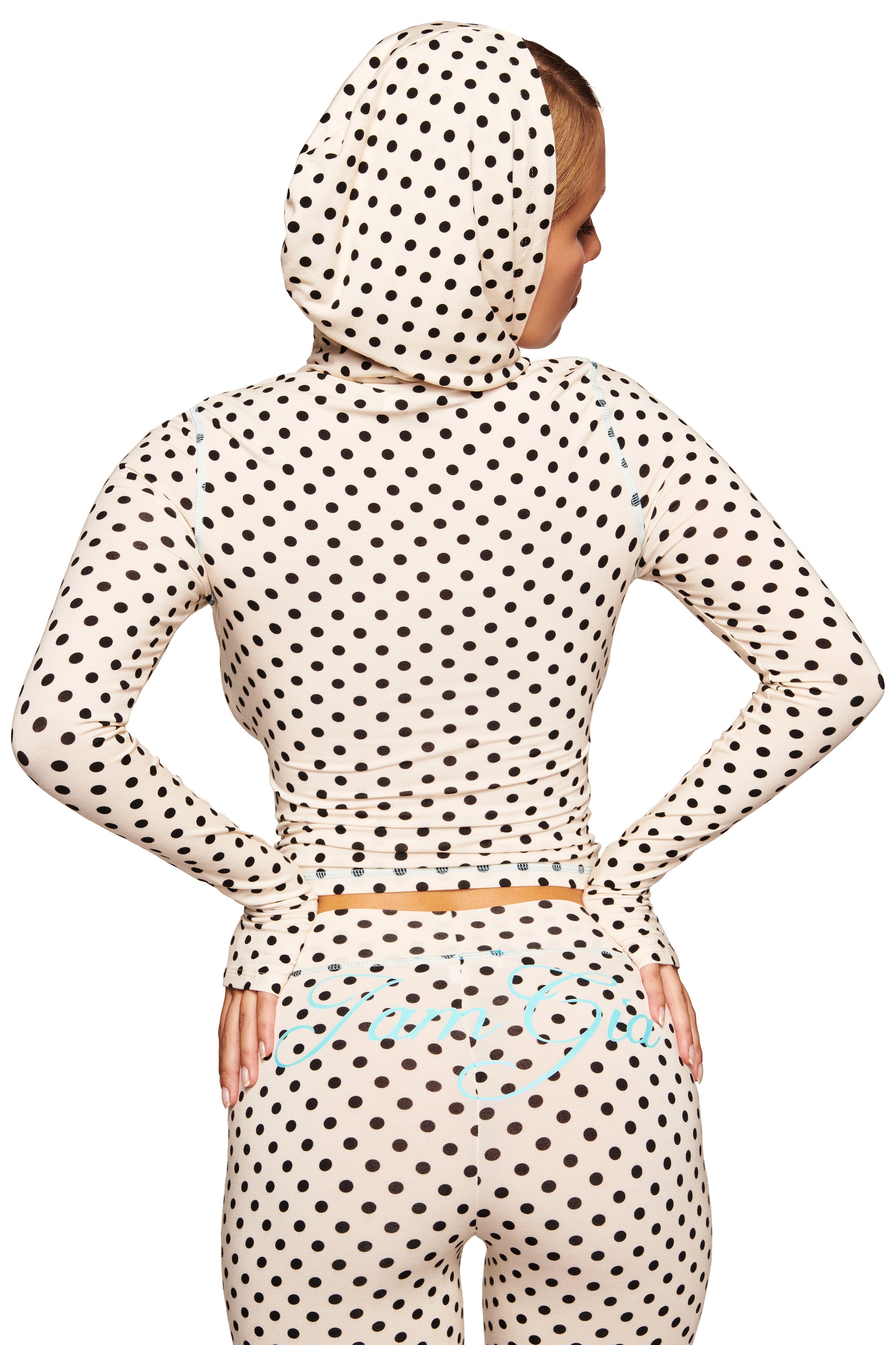 BLARE TRACKPANT - CREAM POLKA DOT