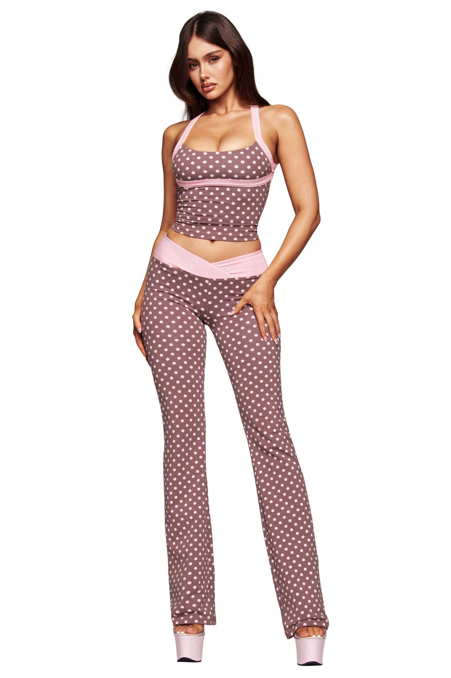 BLARE CROSSOVER PANT - PINK CHOCOLATE