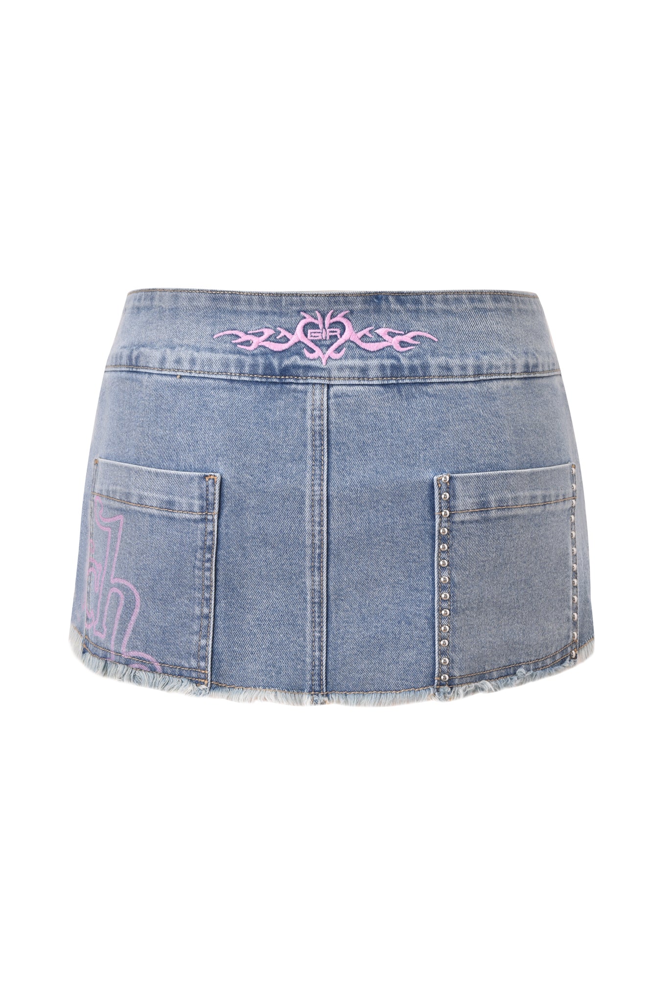 I.AM.GIA X VON DUTCH SYNDRA DENIM MINI SKORT - LIGHT WASH DENIM