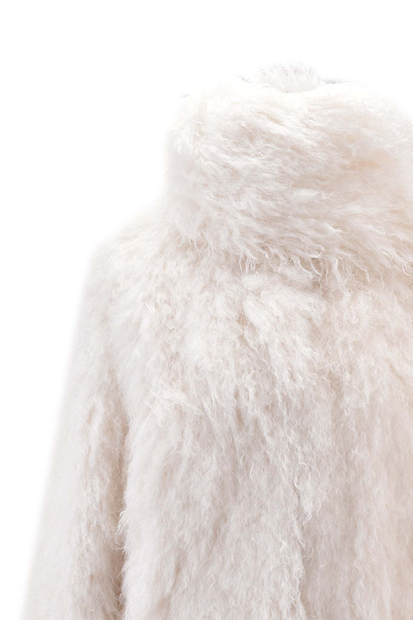 DOVE SCARF FUR COAT - CREAM