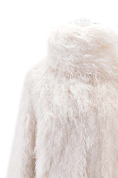 DOVE SCARF FUR COAT - CREAM