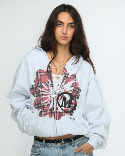 Plaid Floral Zipper