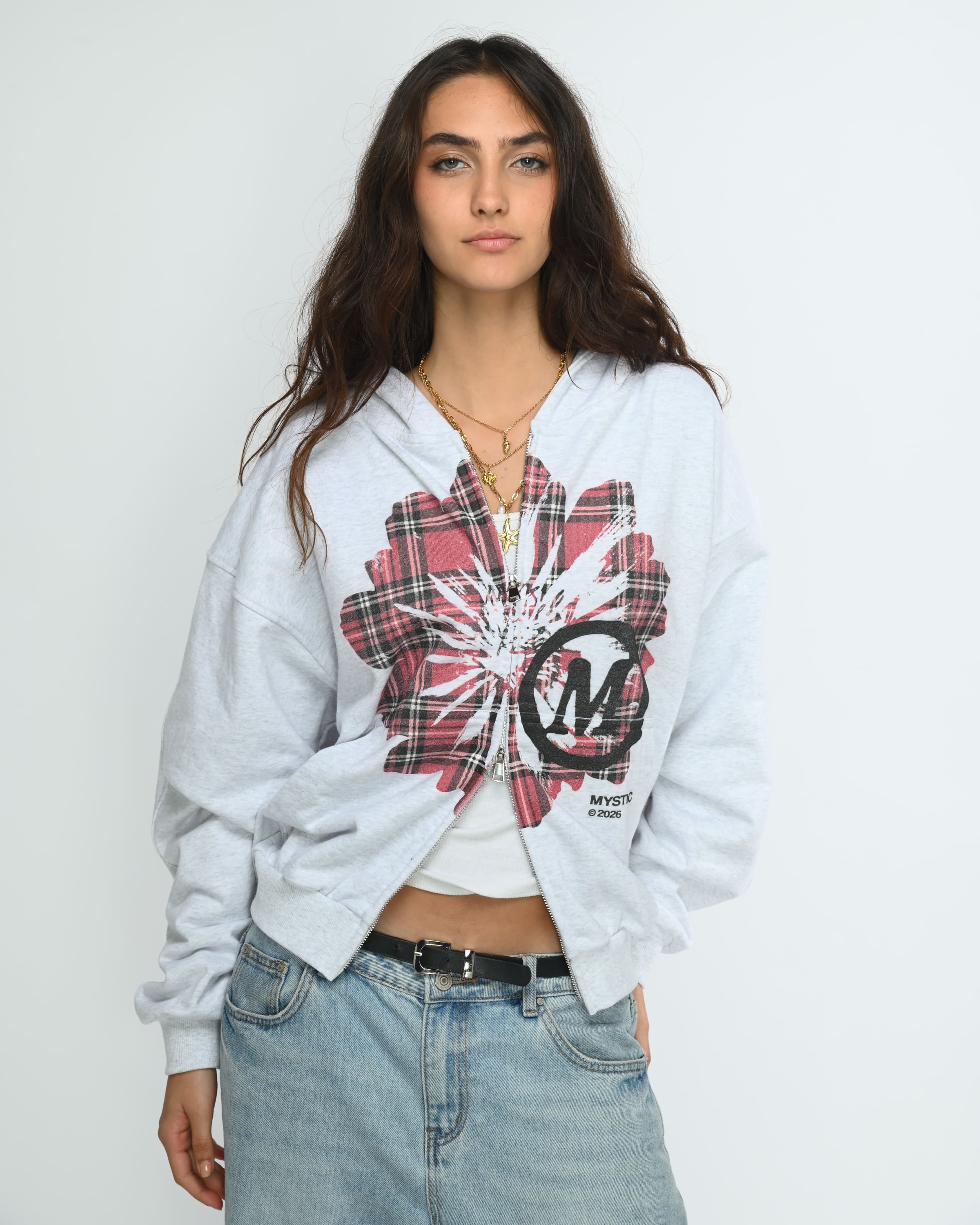 Plaid Floral Zipper
