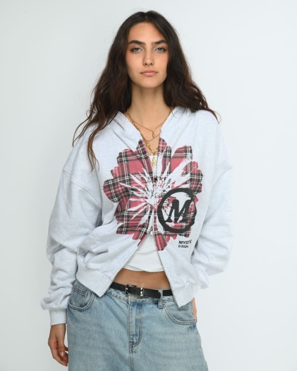 Plaid Floral Zipper