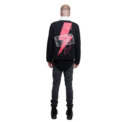AC/DC Hand Painted Men's Denim Jacket