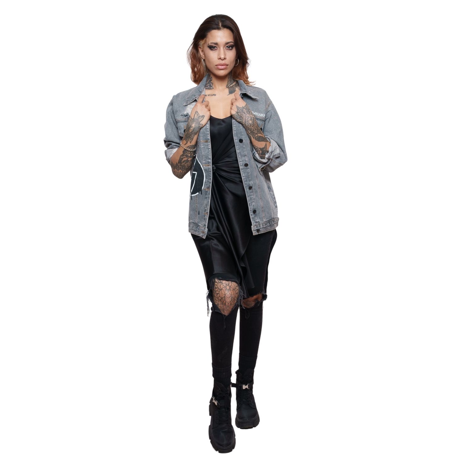 AC/DC Hand Painted Women's Denim Jacket