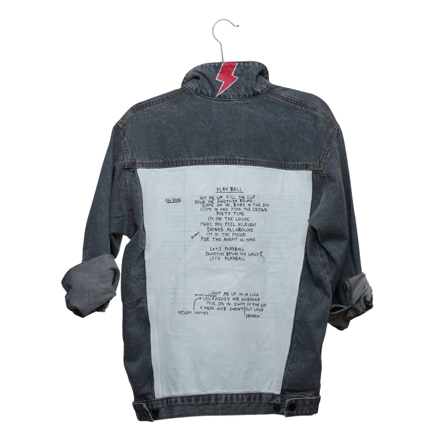 AC/DC Hand Painted Women's Denim Jacket