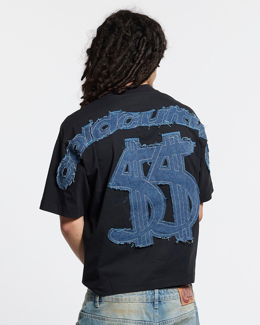 DISTRESSED DOLLAR TEE BLACK