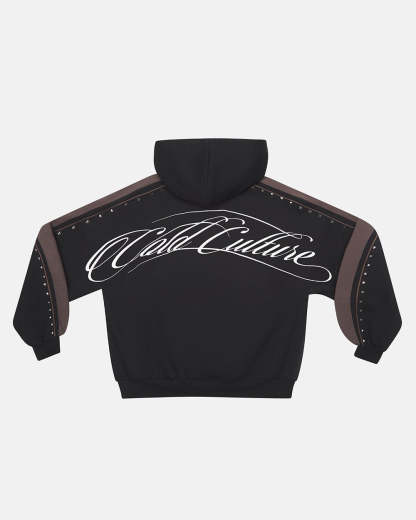 SCRIPT STUDS HOODIE BLACK