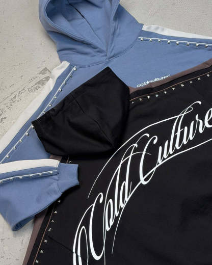 SCRIPT STUDS HOODIE BLACK