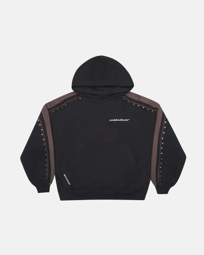SCRIPT STUDS HOODIE BLACK