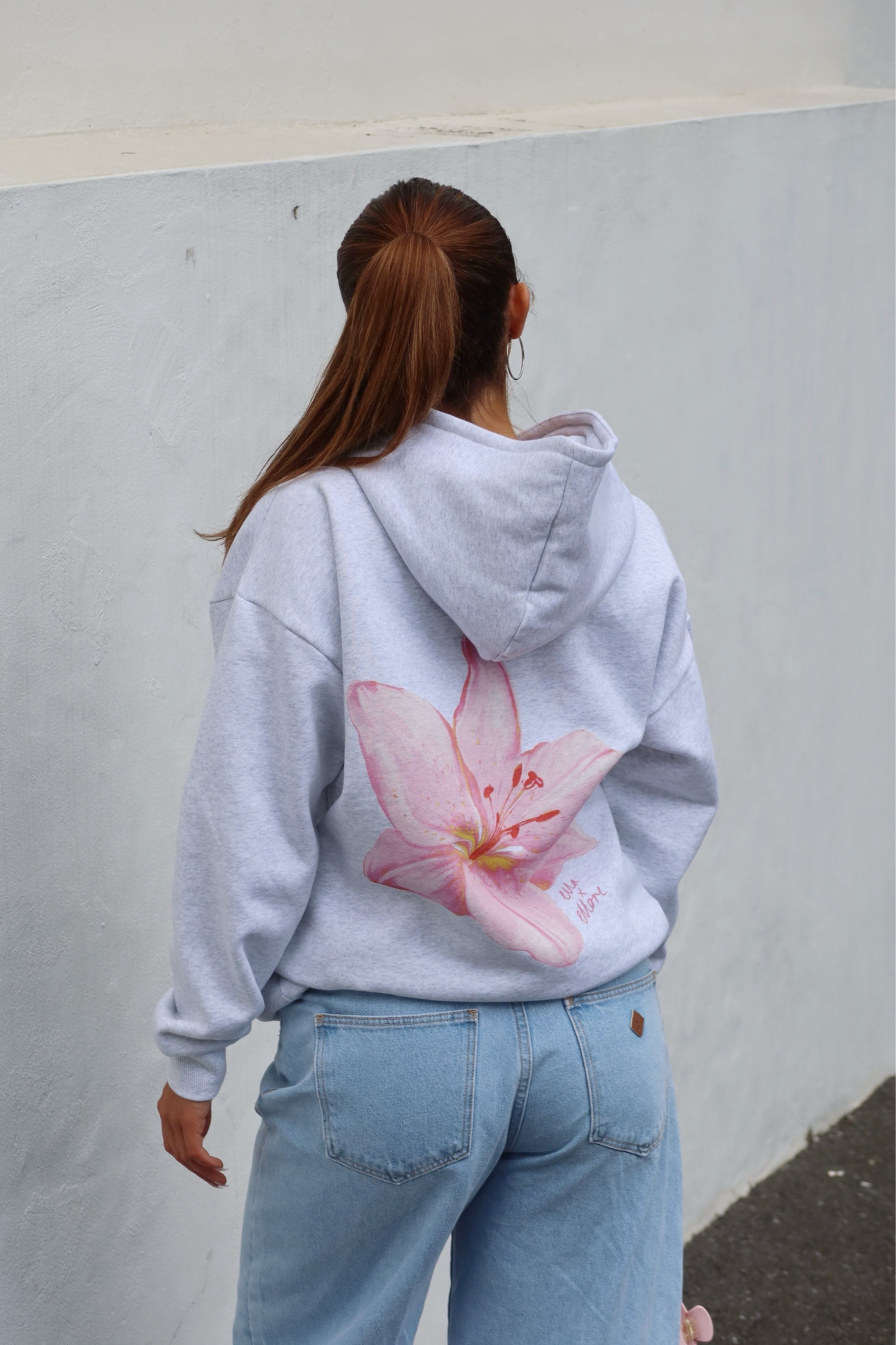 Boxy Oversized Hoodie - Flower