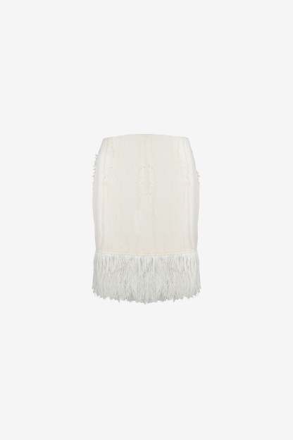 Fritz Fringe Skirt — Ivory