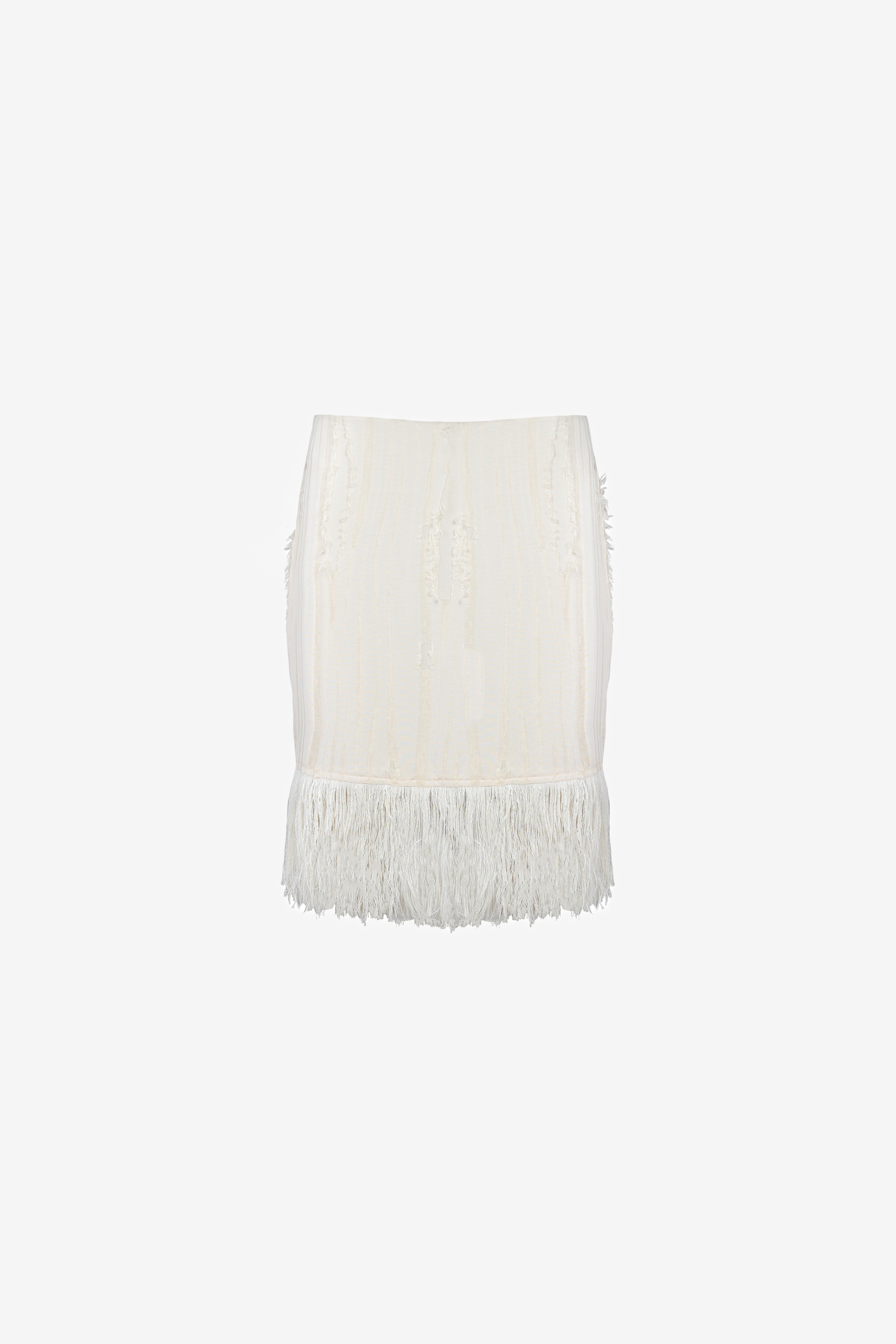 Fritz Fringe Skirt — Ivory