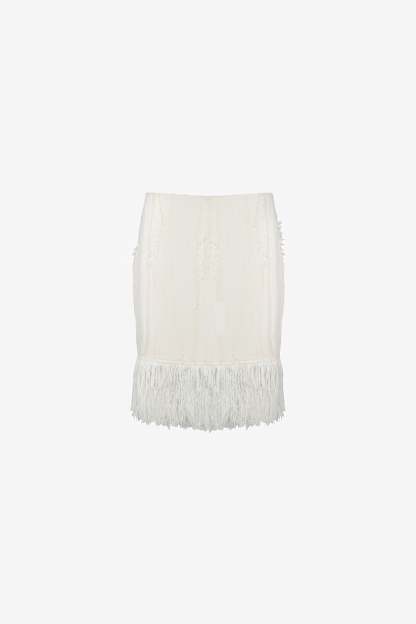 Fritz Fringe Skirt — Ivory