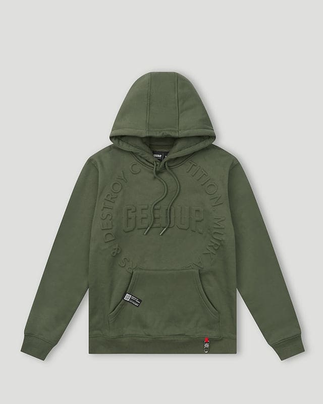 Geedup Hoodie O/S Emblem Emboss Hoody Military Green