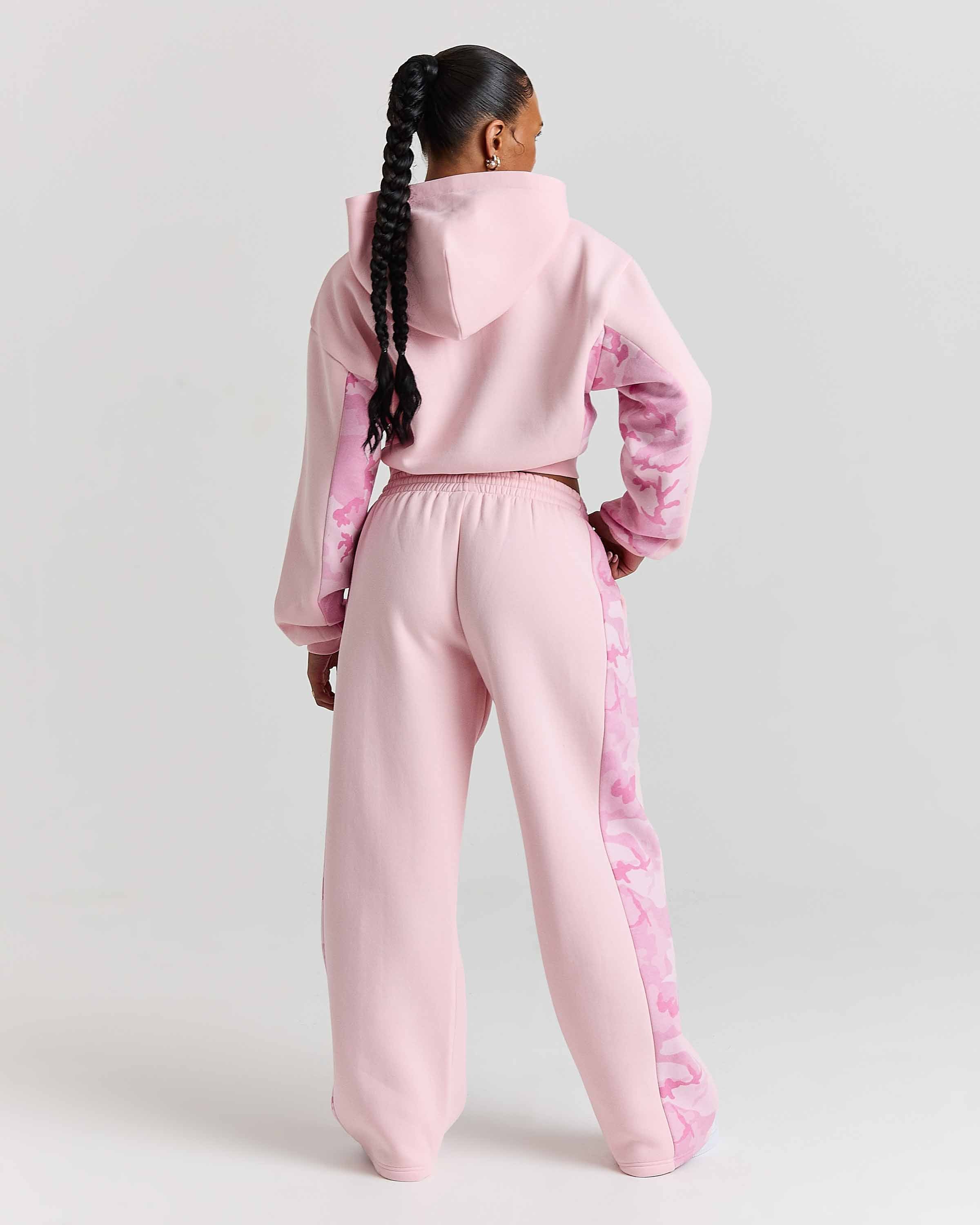 Field Boxy Zip Hoodie - Pink/White/Camo