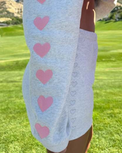 "Lover" Sweat Shorts in Heather Gray