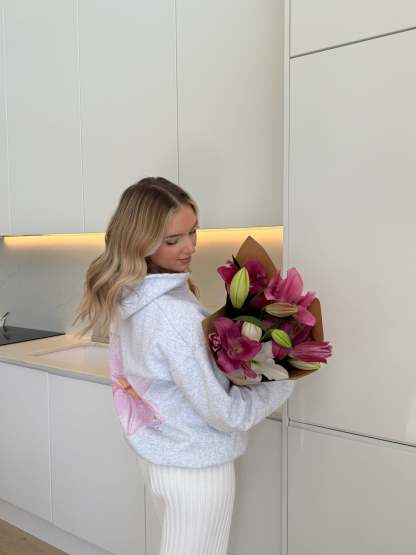Boxy Oversized Hoodie - Flower