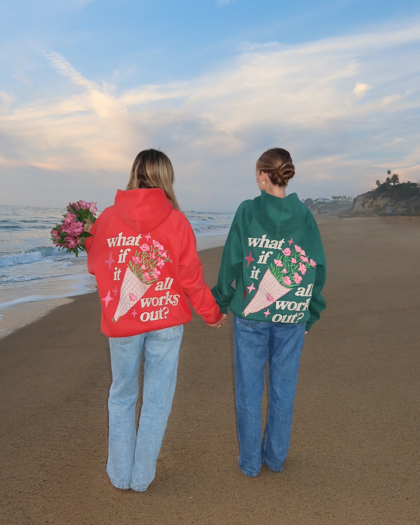 "What If" Oversized Lux Hoodie in Red