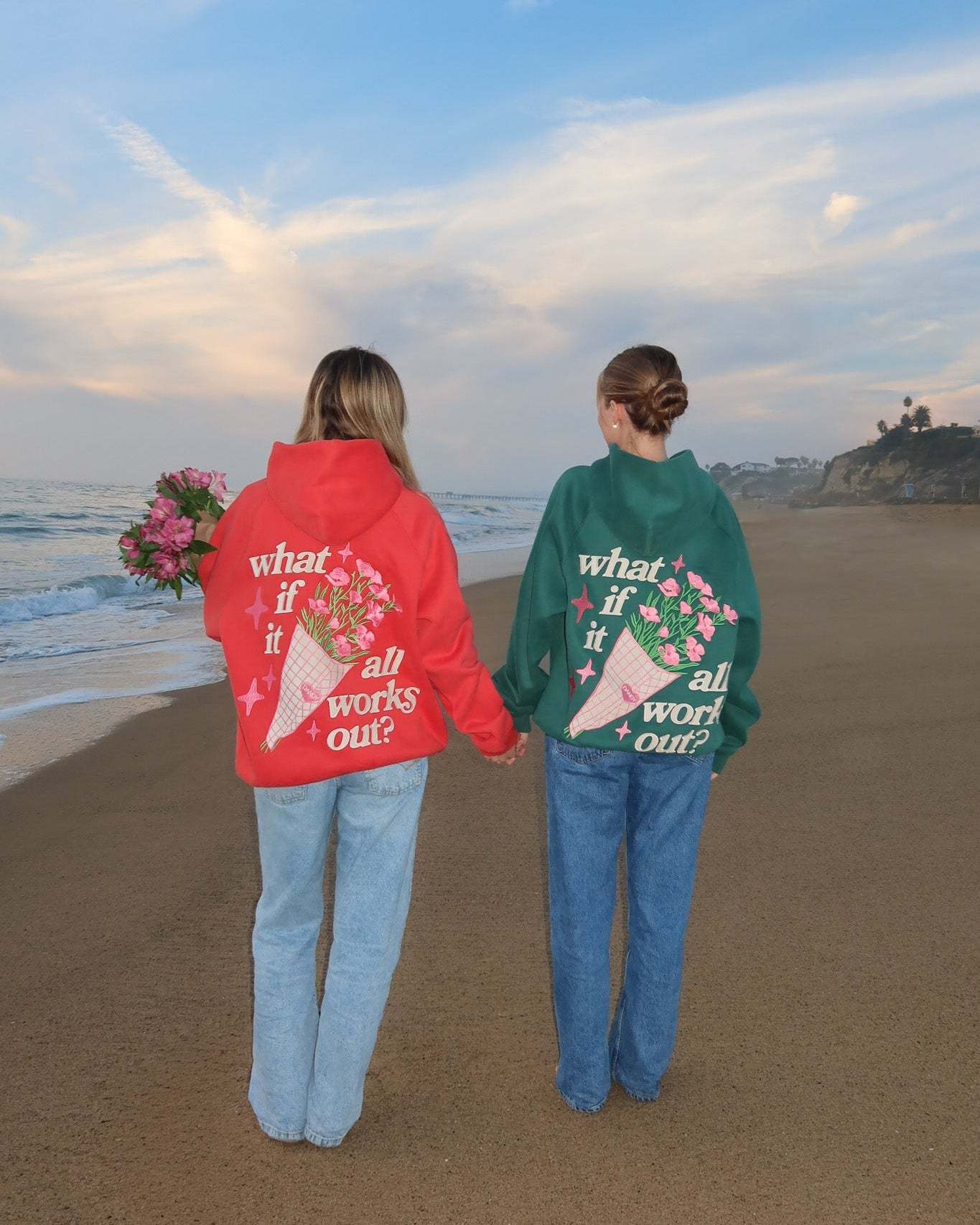 "What If" Oversized Lux Hoodie in Red