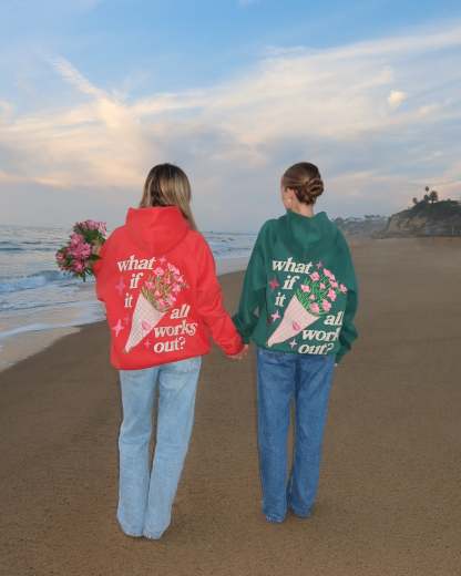 "What If" Oversized Lux Hoodie in Red