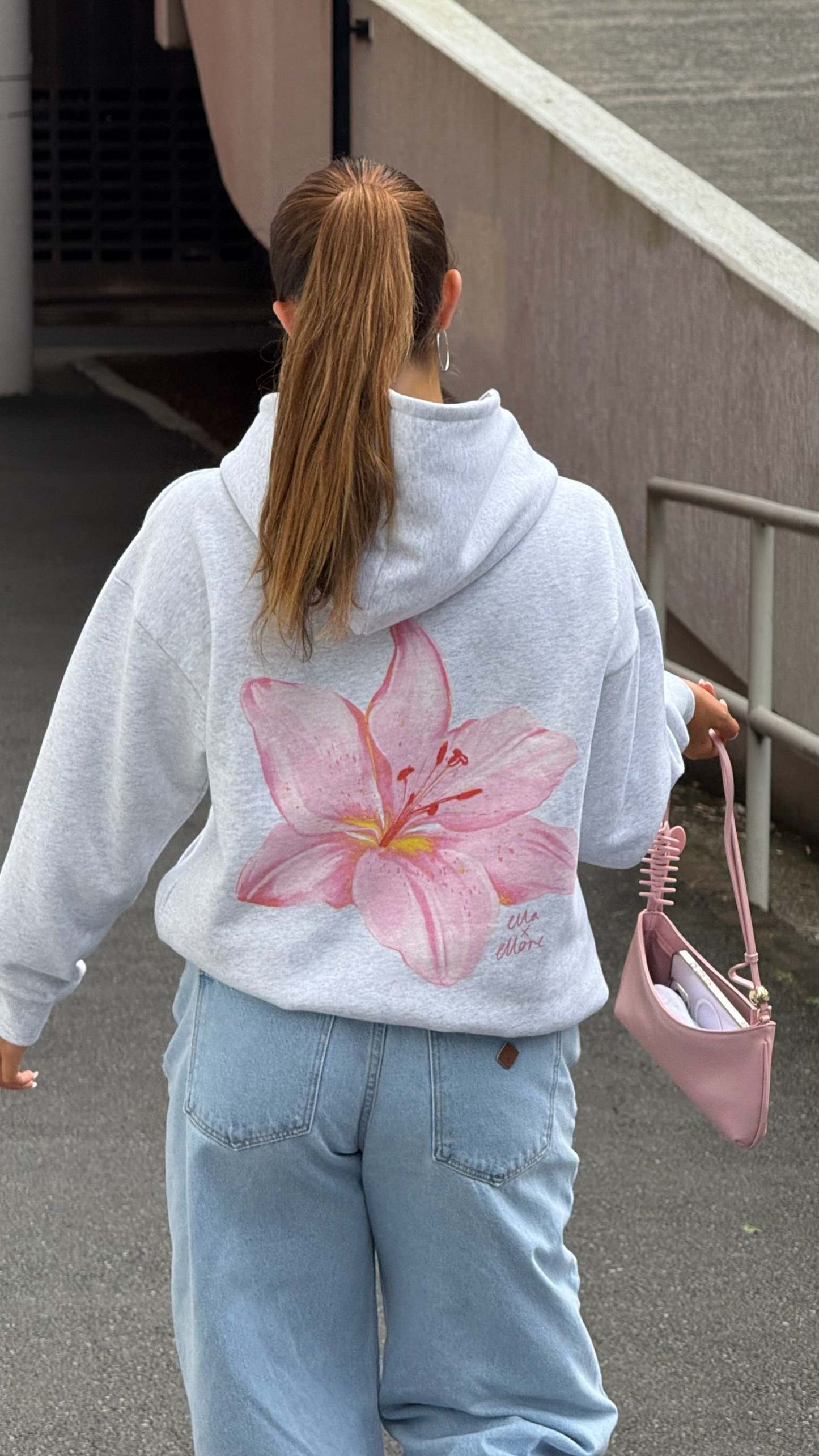 Boxy Oversized Hoodie - Flower