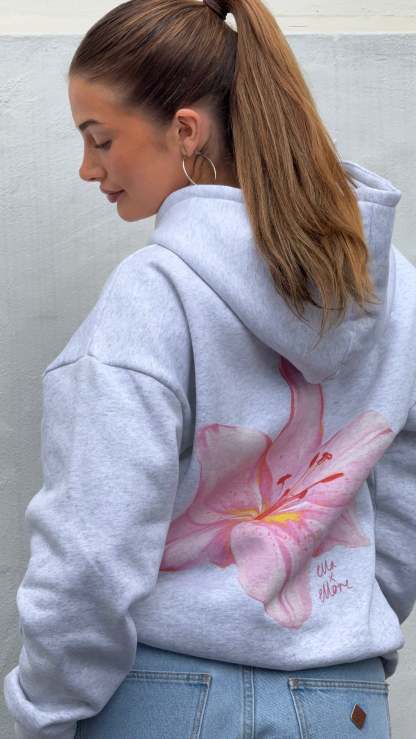 Boxy Oversized Hoodie - Flower